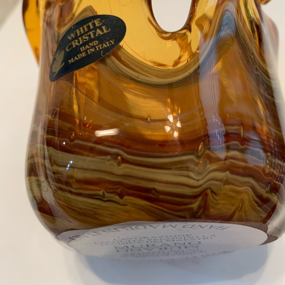 Handmade Small Glass Sculptured Bowl by White Crystal and Marked Made in Italy - Picture 10 of 15